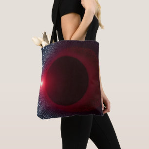 Abstract Metallic Echo Chamber with Red Soundwave Tote Bag