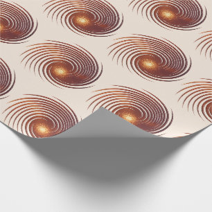 Abstract Metallic Golden Spiral Wrapping Paper