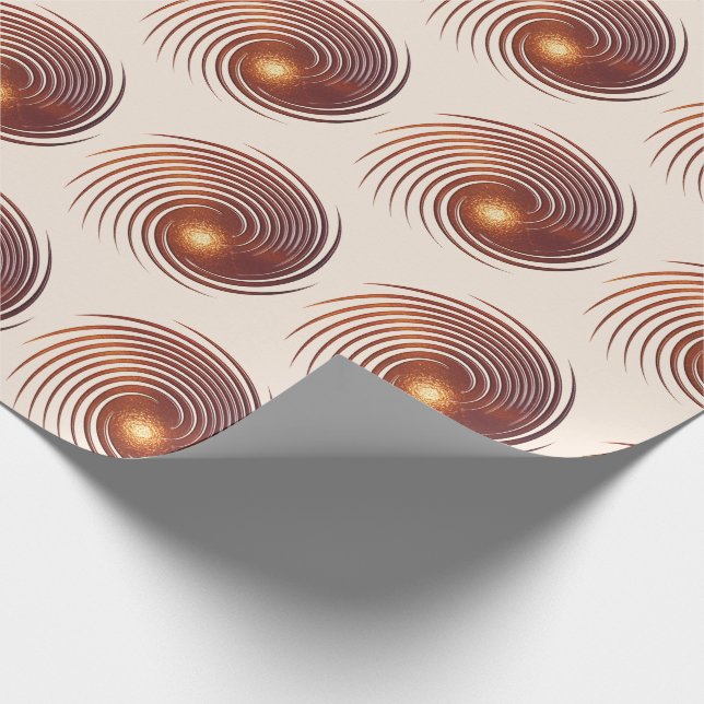 Abstract Metallic Golden Spiral Wrapping Paper (Corner)