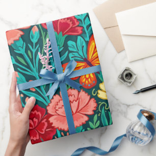 Abstract Mexican Carnation Garden Wrapping Paper
