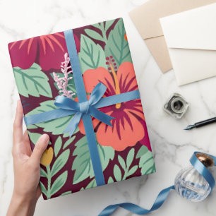 Abstract Mexican Hibiscus Garden Wrapping Paper