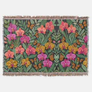 Abstract Mexican Orchids Butterflies Blankets