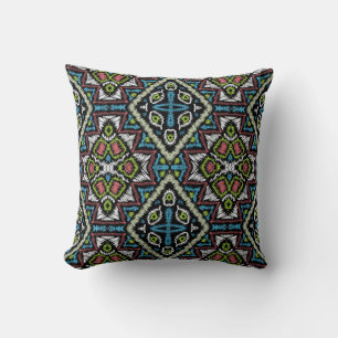 Abstract mexican tribal retro african ethno tradit cushion