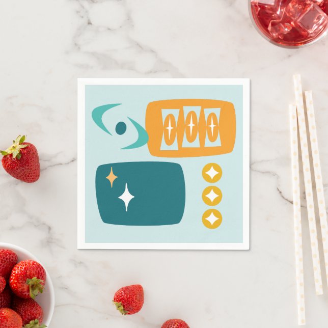 Abstract Mid Century Atomic Napkin (Insitu)