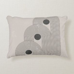 Abstract mid-century, geometric balance shapes decorative cushion