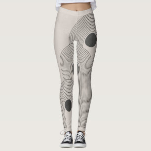 Abstract mid-century, geometric balance shapes leggings