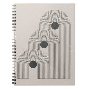 Abstract mid-century, geometric balance shapes notebook