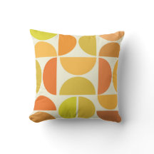 Abstract Mid century modern circles orange yellow