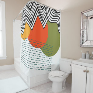 Abstract Mid-Century Modern Shower Curtain