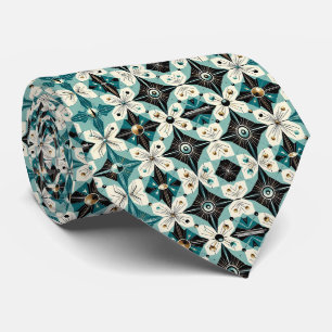 Abstract Mid Century Modern Starburst DIamond Tie