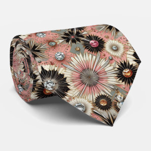 Abstract Mid Century Modern Starburst Diamond Tie