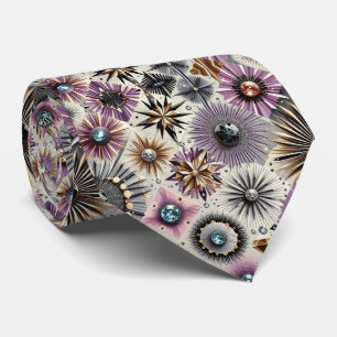 Abstract Mid Century Modern Starburst Diamond Tie