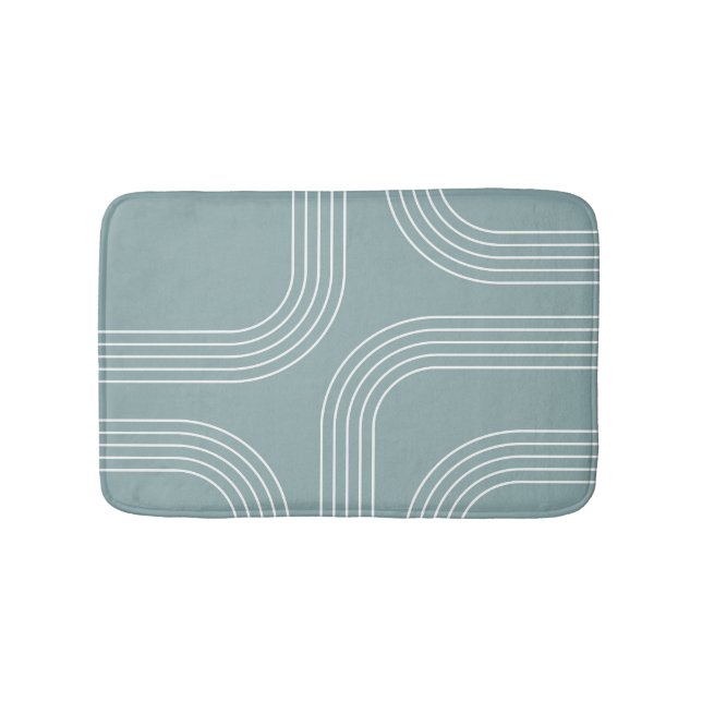 Abstract Mid Century style line art  Bath Mat (Front)