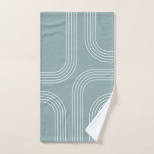 Abstract Mid Century style line art Bath Towel Set