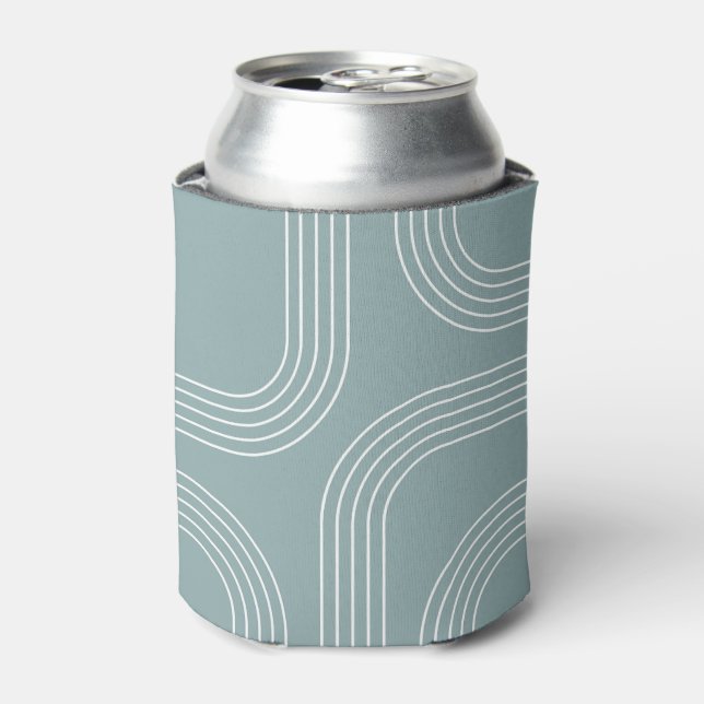 Abstract Mid Century style line art Can Cooler (Can Front)