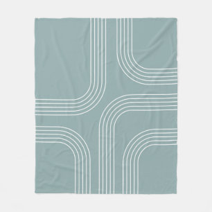 Abstract Mid Century style line art Fleece Blanket