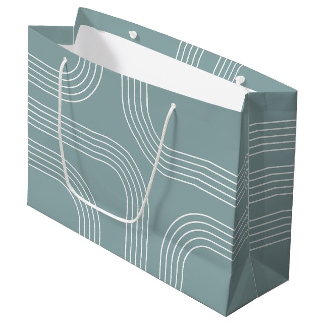Abstract Mid Century style line art  Large Gift Bag (Front Angled)