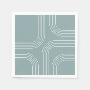 Abstract Mid Century style line art Napkin