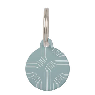 Abstract Mid Century style line art Pet Tag
