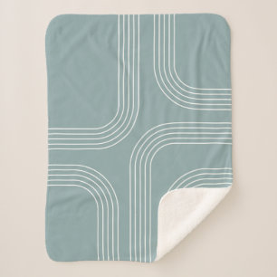 Abstract Mid Century style line art Sherpa Blanket