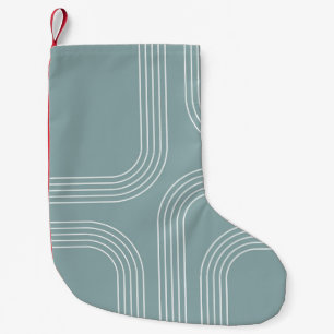 Abstract Mid Century style line art Small Christmas Stocking