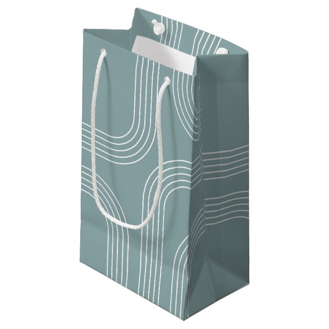 Abstract Mid Century style line art  Small Gift Bag (Front Angled)