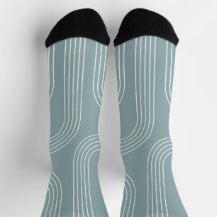 Abstract Mid Century style line art  Socks