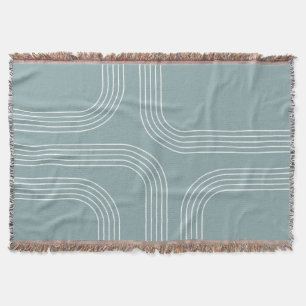 Abstract Mid Century style line art Throw Blanket
