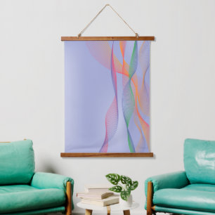 Abstract Midcentury wavy lavender Hanging Tapestry