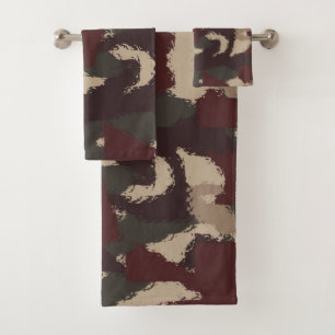 Abstract Military Camouflage Pattern Bath Towel Set