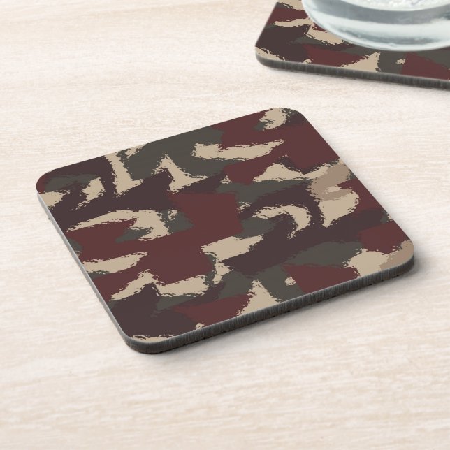 Abstract Military Camouflage Pattern Coaster (Left Side)