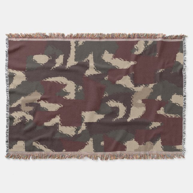 Abstract Military Camouflage Pattern Throw Blanket (Front)