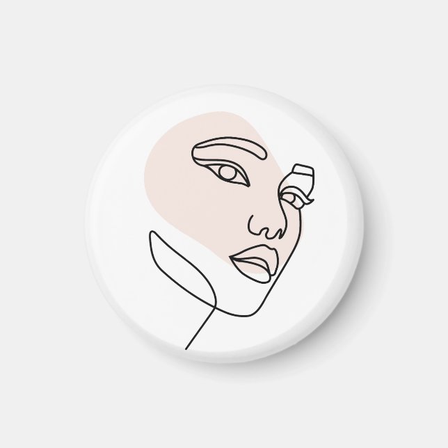 Abstract minimal female single line art Stone 2 Magnet (Front)