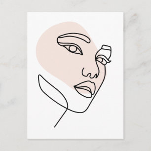 Abstract minimal female single line art Stone 2 Postcard