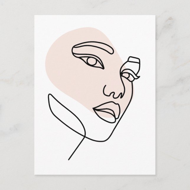 Abstract minimal female single line art Stone 2 Postcard (Front)