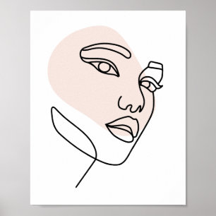 Abstract minimal female single line art Stone 2 Poster