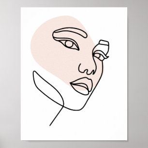 Abstract minimal female single line art Stone 2 Poster