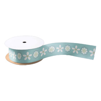 Abstract Minimal Floral Ribbon Satin Ribbon