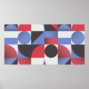 Abstract minimal geometric seamless pattern poster