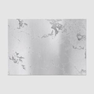 Abstract Minimal Silver Grey Metallic Marble Lux Tissue Paper