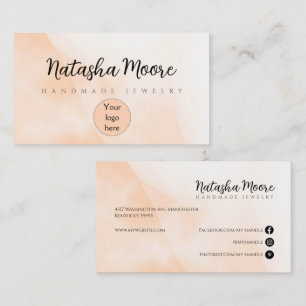 Abstract minimal simple light orange Business Card