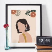 Abstract Minimal Woman Boho Chic Art Poster