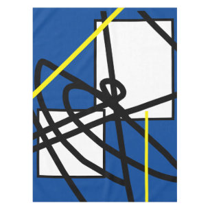 Abstract Minimalism Blue Yellow Tablecloth