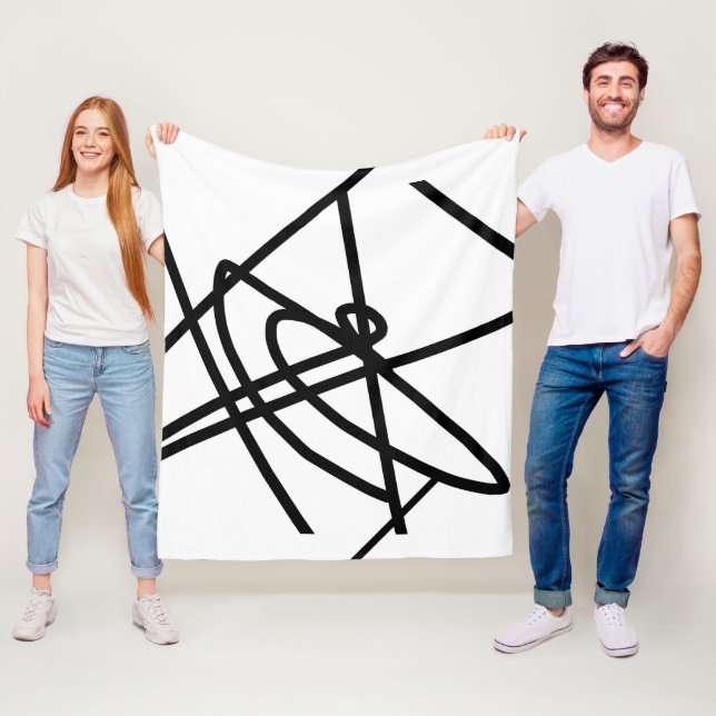 Abstract Minimalism Lines Black White Blanket (In Situ)