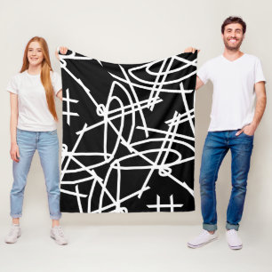Abstract Minimalism White Lines Black Blanket
