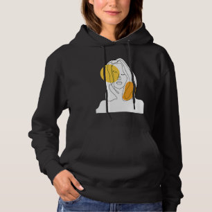 Abstract minimalist beauty from inside girl hoodie