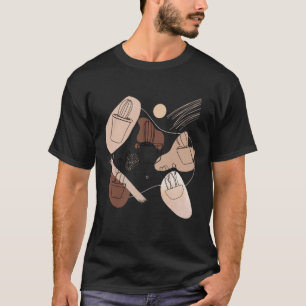 Abstract Minimalist Cactus  Aesthetic Boho Cactus  T-Shirt