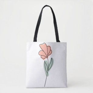 Abstract Minimalist Flowers Tote Bag