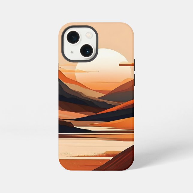 Abstract Minimalist Landscape iPhone Case (Back)