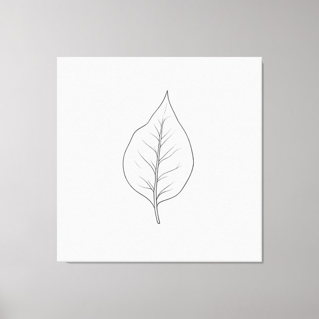 Abstract Minimalist Leaf Canvas Print (Front)